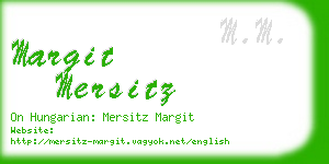 margit mersitz business card